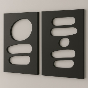 Set 2 decoratiuni de perete negre 50x70 cm Hhloyma00002 The Home Collection