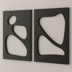 Set 2 Decoratiuni de perete negre 50x70 cm Hhloyma00003 The Home Collection