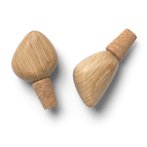 Set 2 dopuri pentru sticla maro din lemn Cairn Oak Ferm Living