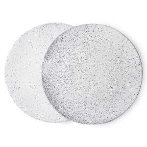 Set 2 farfurii intinse crem din ceramica 29 cm 70s HK Living