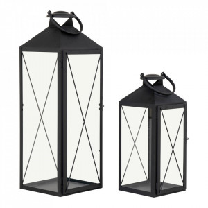 Set 2 felinare negre din metal Casa House Nordic