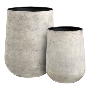 Set 2 ghivece decorative bej din metal Hou House Nordic
