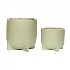 Set 2 ghivece verzi din ceramica Tania Hubsch