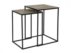 Set 2 masute aurii/negre din aluminiu si fier Finn Richmond Interiors
