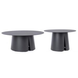 Set 2 mese de cafea exterior gri carbune din metal Bryan Bizzotto