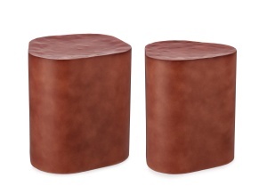 Set 2 mese de cafea maro teracota din metal Jasleen Bizzotto