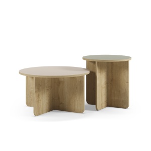 Set 2 mese de cafea maro/verde Hillary The Home Collection