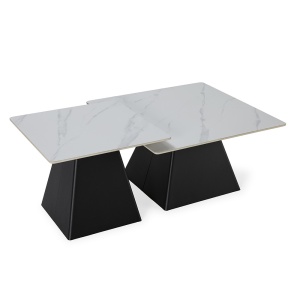 Set 2 mese de cafea negre/albe din ceramica Merve Quiet Object