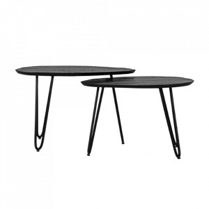 Set 2 mese de cafea negre din lemn Frisk LABEL51