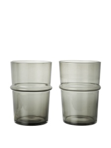 Set 2 pahare gri din sticla 450 ml Boya Ferm Living