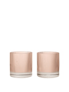 Set 2 pahare roz din sticla 250 ml Ripple Ferm Living