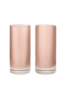 Set 2 pahare roz din sticla 480 ml Ripple Ferm Living