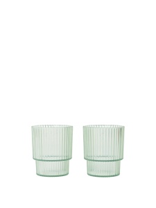 Set 2 pahare verde ceai din plastic 7x8 cm Ripple Ferm Living