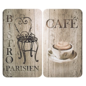 Set 2 placi protectie plita din plastic multicolor Bistro Wenko