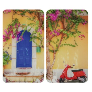 Set 2 placi protectie plita multicolore din sticla 30x52 cm Dolce Vita Wenko