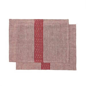 Set 2 protectii de masa rosii din bumbac 35x50 cm Calena Kave Home