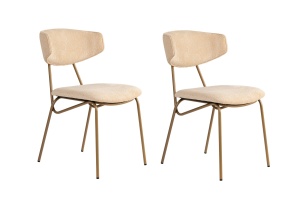 Set 2 scaune dining bej/aurii din bumbac Nancy The Home Collection