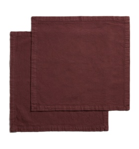 Set 2 servete rosu burgund din bumbac 35x35 cm Lerava Kave Home