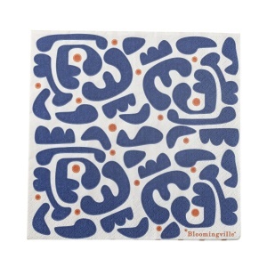 Set 20 servetele albastre din hartie 33x33 cm Eviaya Bloomingville
