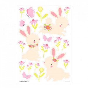 Set 28 stickere pentru perete multicolore din vinil Bunny A Little Lovely Company