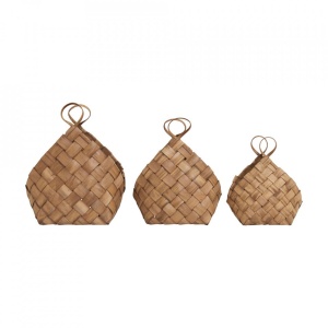 Set 3 cosuri din lemn maro Conical House Doctor