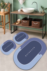 Set 3 covorase de baie multicolore din fibre sintetice Skylife The Home Collection
