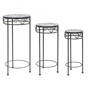 Set 3 mese laterale exterior multicolore din metal Erice Bizzotto