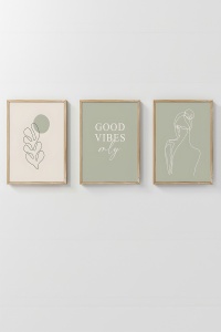 Set 3 tablouri multicolore din lemn Artsycllct13 The Home Collection