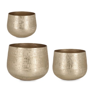 Set 3 vaze decorative aurii din metal Clamp Bizzotto