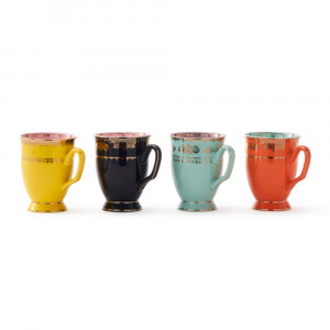 Set 4 cani multicolore din ceramica 300 ml Grandpa Pols Potten