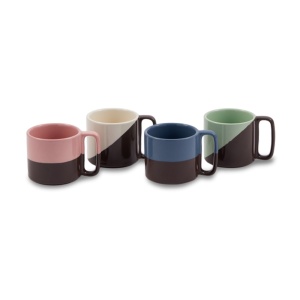 Set 4 cani multicolore din ceramica 320 ml Stack 2 Pols Potten