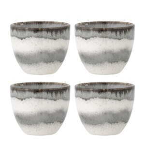 Set 4 cesti gri din ceramica 195 ml Paula Bloomingville