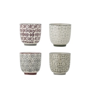 Set 4 cesti multicolore din ceramica 150 ml Karine Bloomingville