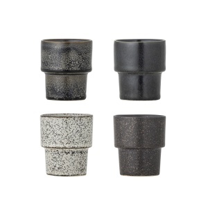 Set 4 cesti multicolore din ceramica 75 ml Ewan Bloomingville