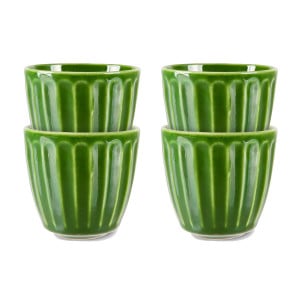 Set 4 cesti verzi din ceramica 220 ml Emeralds HK Living
