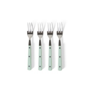 Set 4 furculite pentru desert verde menta din metal 70s HKliving