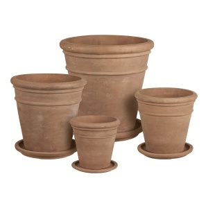 Set 4 ghivece din ceramica maro Stockport House Nordic