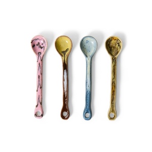 Set 4 lingurite multicolore din ceramica 70s Sketch M HKliving