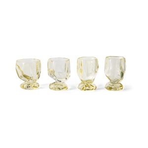 Set 4 pahare pentru vin galbene din sticla 230 ml Pearl HKliving