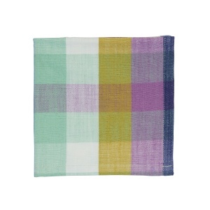 Set 4 servete multicolore din bumbac 35x35 cm Checked Rainbow Madam Stoltz
