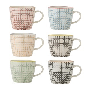 Set 6 cani multicolore din ceramica 380 ml Carla Bloomingville