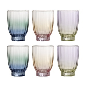 Set 6 pahare multicolore din sticla 330 ml Nicoline Bloomingville