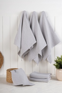 Set 6 prosoape de bucatarie gri din fibre 43x76 cm Eloise The Home Collection