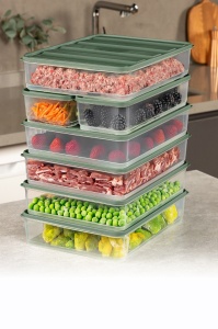 Set 7 recipiente cu capac verzi din plastic YBLLA7LI The Home Collection