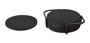 Set 8 coastere cu suport negru din metal Felly Wenko