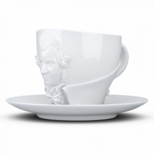 Set ceasca cu farfurioara alba din ceramica 260 ml Wolfgang Amadeus Mozart Tassen