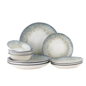 Set de masa 12 piese albastre din ceramica Calen Bloomingville