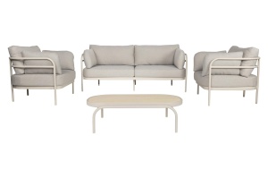 Set exterior 4 piese bej din metal Vista Zuiver