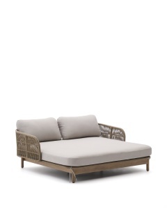 Sezlong bej din textil Catalina Double Kave Home