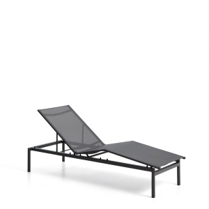 Sezlong gri grafit din metal Lesina Kave Home
